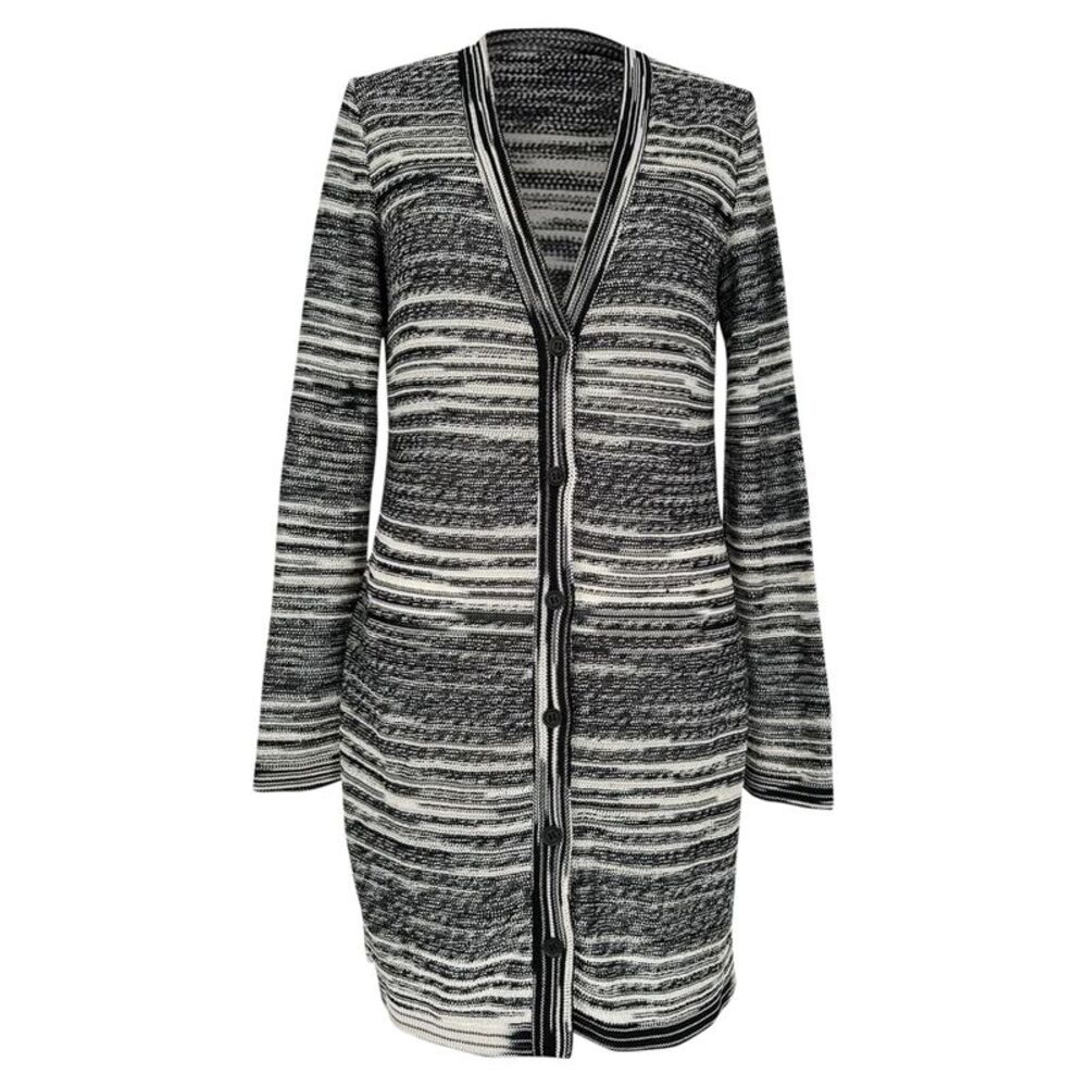 Missoni Patterned Long Cardigan in Grey Acetate